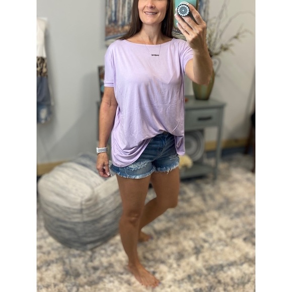 PIKO 1988 Dolman Boxy Boat Neck Tunic Bamboo Top Lavender 0114 - Picture 2 of 6